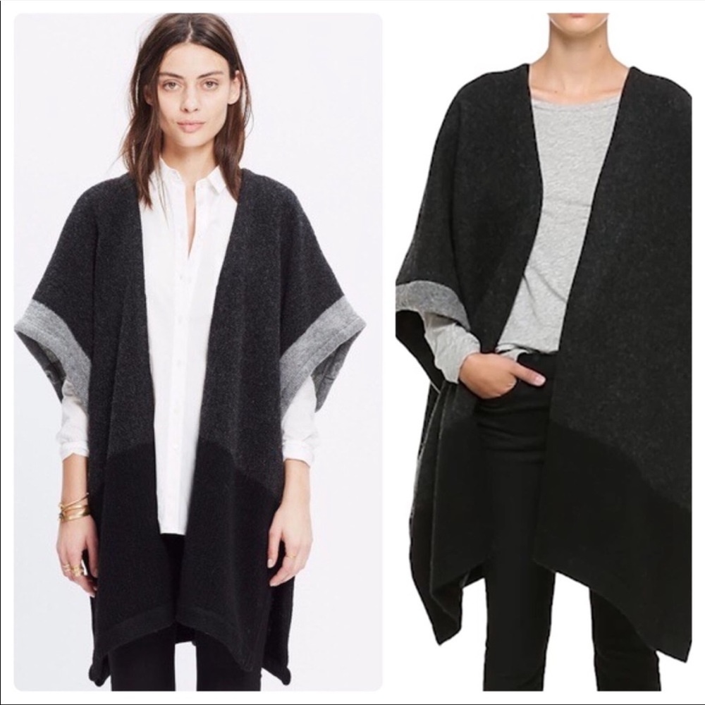 Madewell Blanket Cape Poncho Sweater One Size